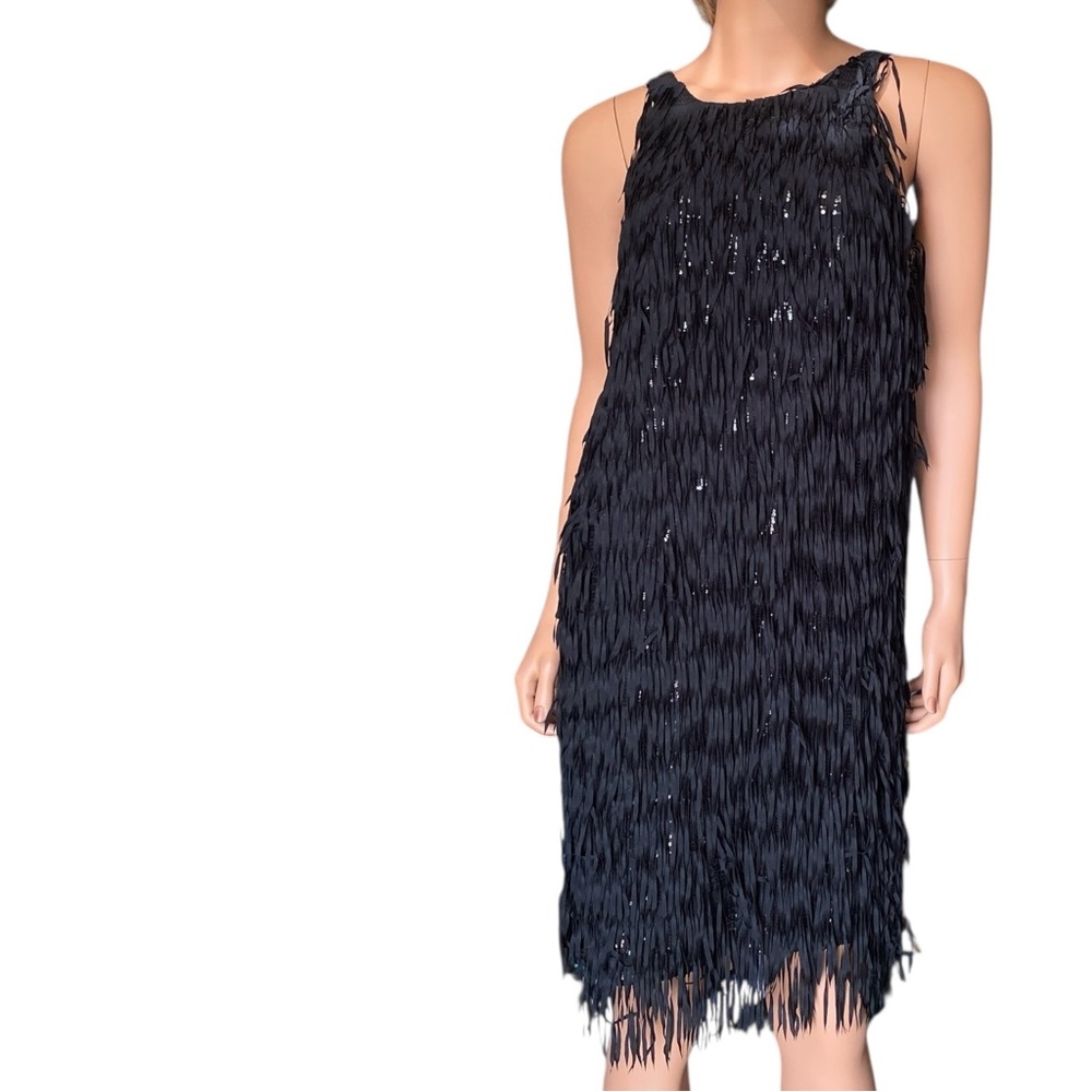 Next Black Fringe sequin Midi Dress party